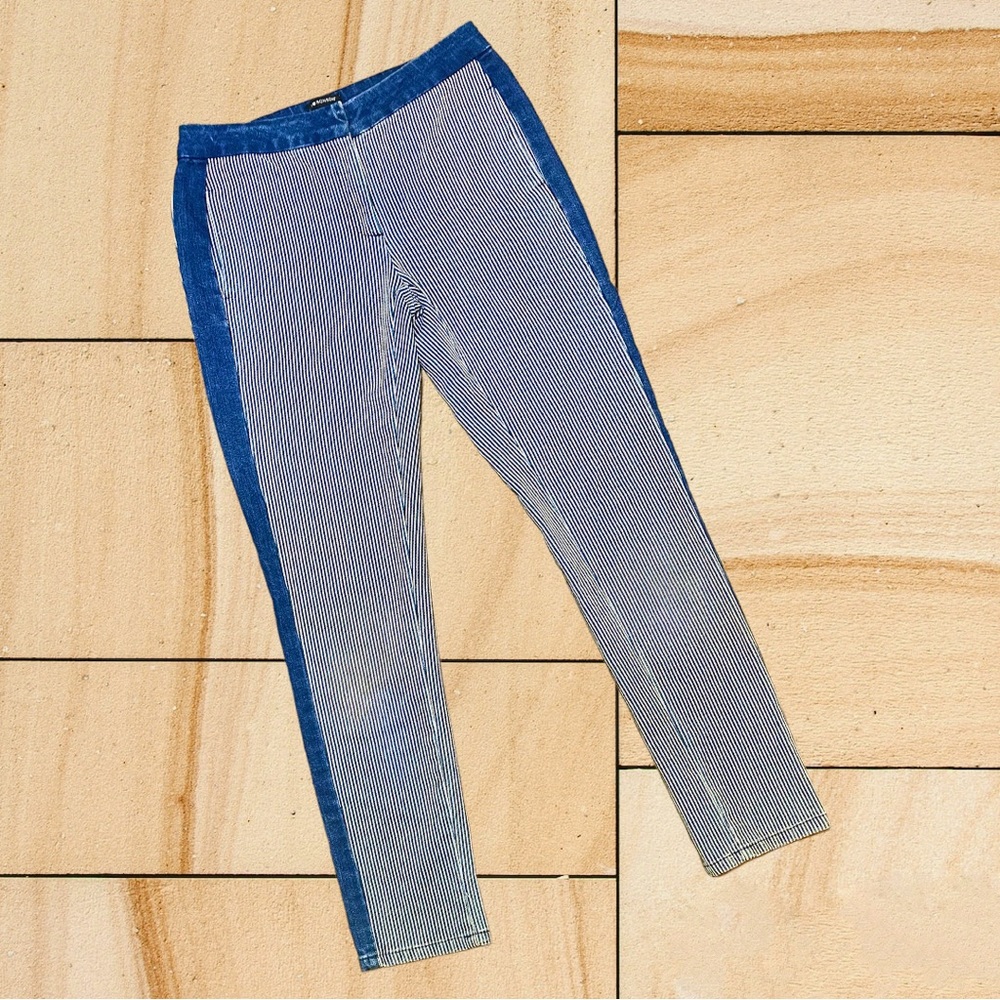 I Heart Ronson high-waisted pin-striped jeans
